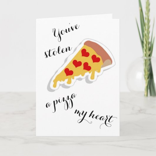 Pizza Pun Cute Valentijnskaart Kaart (Voorkant)