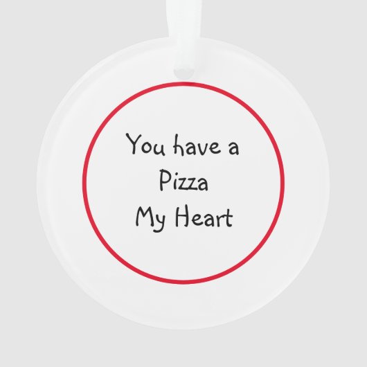 Pizza Pun Romantische Kerstmis Ornament (achterkant)