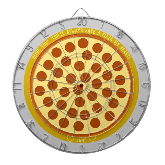Pizza Puns Personalized Cheese Pizza w/Pepperoni Dartbord (Voorkant)