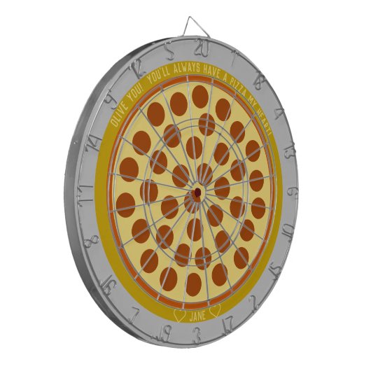 Pizza Puns Personalized Cheese Pizza w/Pepperoni Dartbord (Voorkant Links)