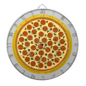 Pizza Puns Personalized Pepperoni Pizza w/Olijven Dartbord (Voorkant)