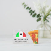 Pizza punt | Italiaanse Logo van restaurants Visitekaartje (Staand voorkant)