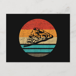 Pizza punt retro stijl vintage feestdagenkaart