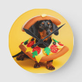 Pizza Puppy Ronde Klok (Voorkant)