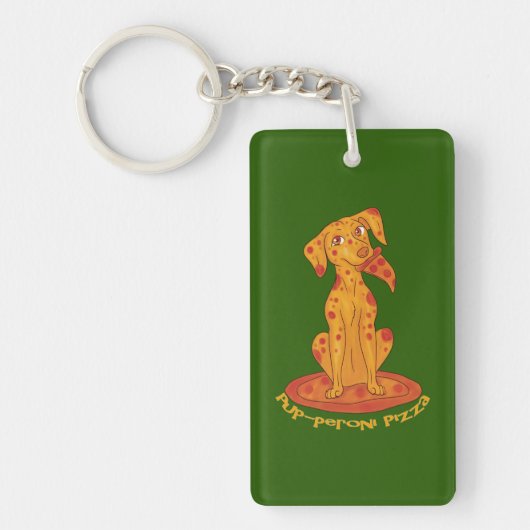 Pizza Puppy Sleutelhanger (Voorkant)