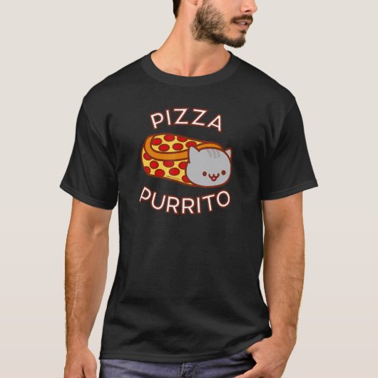 Pizza Purrito Kat T-shirt (Voorkant)