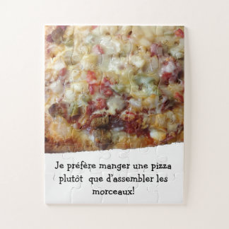 Pizza Puzzel met Grappige Franse (Française) Citaa