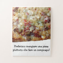 Pizza Puzzel met Grappige Italiaanse (Italiano) Sp