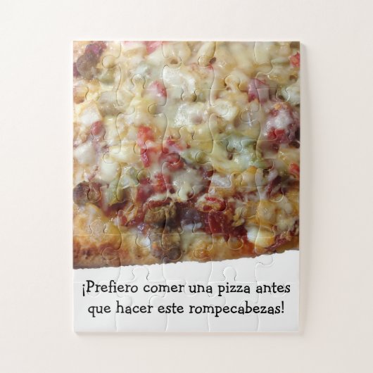 Pizza Puzzel met Spaanse (español) cita. (Verticaal)