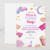 Pizza & Pyjama Feest Kaart (Voorkant / Achterkant)
