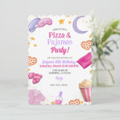 Pizza & Pyjama Feest Kaart (Staand voorkant)