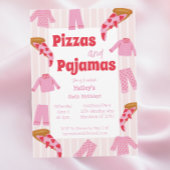 Pizza pyjama feest meisjes verjaardag kaart