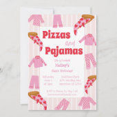 Pizza pyjama feest meisjes verjaardag kaart (Voorkant)