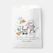 Pizza & pyjama gepersonaliseerd slaapfeestje bedankzakje (Voorkant)