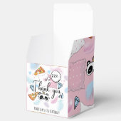 Pizza & Pyjama Sleepover Verjaardag gepersonalisee Bedankdoosjes (Geopend)