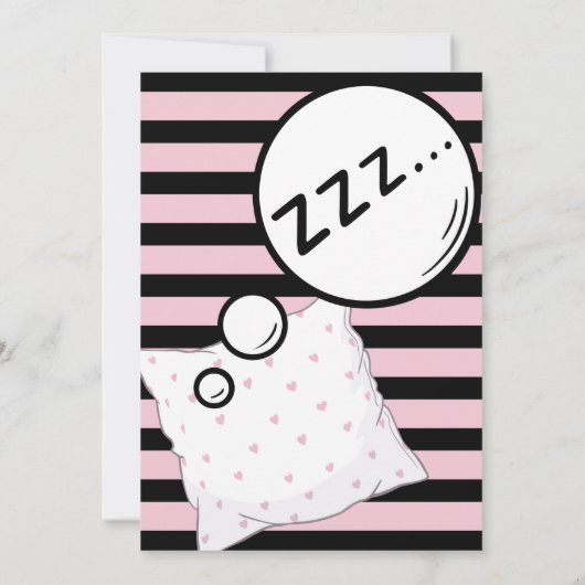 Pizza & Pyjama Sleepover Verjaardag Kaart (Achterkant)