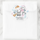 Pizza & Pyjama Slumber Party Gepersonaliseerd Ronde Sticker (Tas)