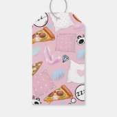 Pizza & Pyjama Slumber Verjaardagsfeest Cadeaulabel (Achterkant)
