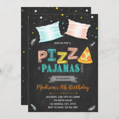 Pizza pyjamas partijuitnodiging kaart (Voorkant / Achterkant)