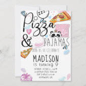 Pizza & Pyjama's Slaapfeest Kaart (Voorkant)