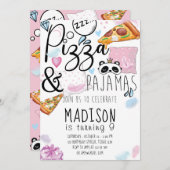 Pizza & Pyjama's Slaapfeest Kaart (Voorkant / Achterkant)