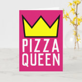 PIZZA QUEEN BIRTHDAY, GESCHIKT VOOR FRAMMER KAART (Gele Bloem)