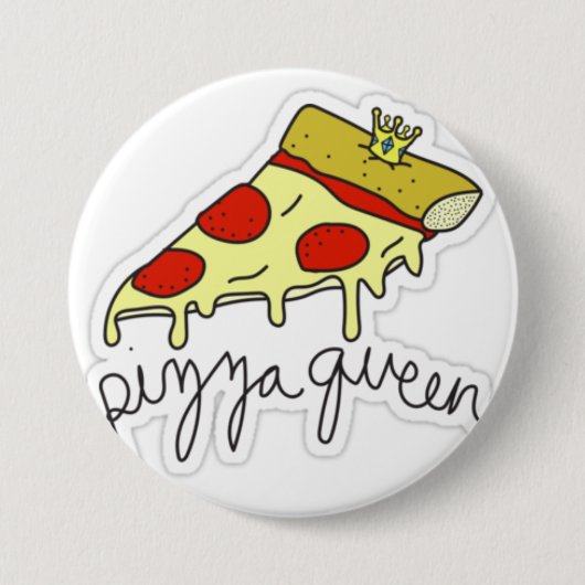 Pizza Queen Ronde Button 7,6 Cm (Voorkant)