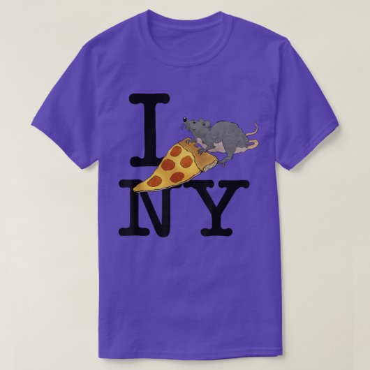 Pizza Rat, ik hou van New York, Pizza, Ironic T-shirt (Design voorkant)