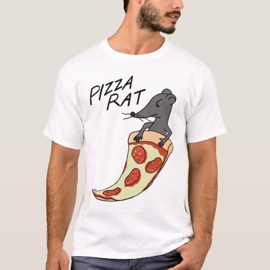 Pizza Rat T-shirt Funny Pizza Lover T-shirt (Voorkant)
