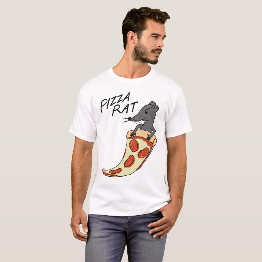Pizza Rat T-shirt Funny Pizza Lover T-shirt (Voorkant volledig)
