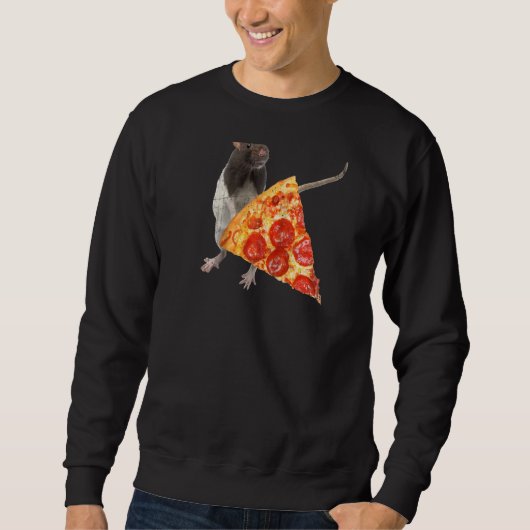 Pizza Rats Funny Pizza & Cute Thief Mouse I Love N Trui (Voorkant)