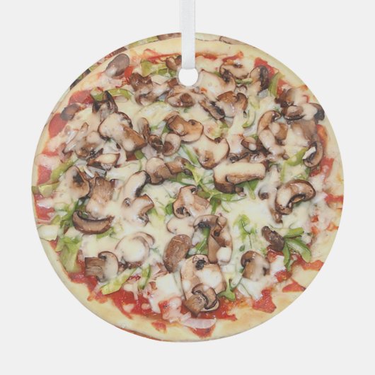 Pizza Realistisch kerstmis Glas Ornament (Voorkant)