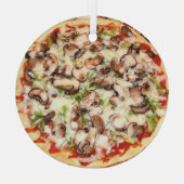 Pizza Realistisch kerstmis Glas Ornament (Achterkant)
