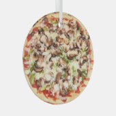 Pizza Realistisch kerstmis Glas Ornament (Voorkant Rechts)