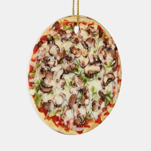 Pizza Realistisch kerstmis Keramisch Ornament (Rechts)