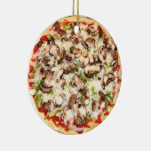 Pizza Realistisch kerstmis Keramisch Ornament (Rechts)