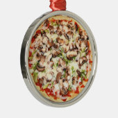 Pizza Realistisch kerstmis Metalen Ornament (Rechts)