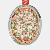 Pizza Realistisch kerstmis Metalen Ornament (Links)
