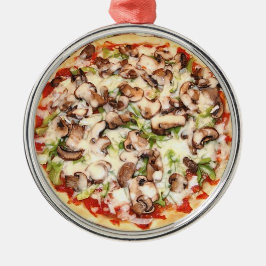 Pizza Realistisch kerstmis Metalen Ornament (Voorkant)