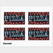 Pizza rechthoekige sticker (Vel)