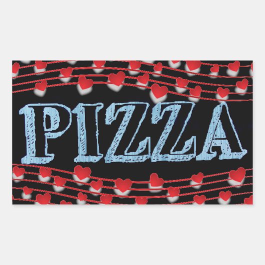 Pizza rechthoekige sticker (Voorkant)