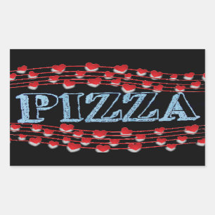 Pizza rechthoekige sticker