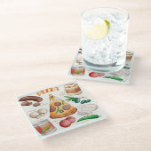 Pizza Recipe Glass Onderzetter (Schuin)