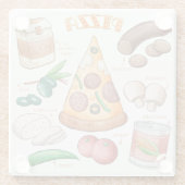 Pizza Recipe Glass Onderzetter (Achterkant)