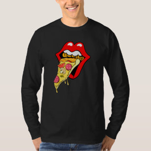 Pizza Red Lips Fast Food T-shirt