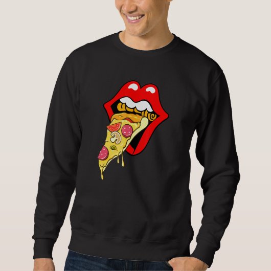 Pizza Red Lips Fast Food Trui (Voorkant)