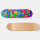 Pizza Regenboog Neon Persoonlijk Skateboard (Horizontaal)