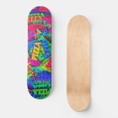 Pizza Regenboog Neon Persoonlijk Skateboard (Voorkant)
