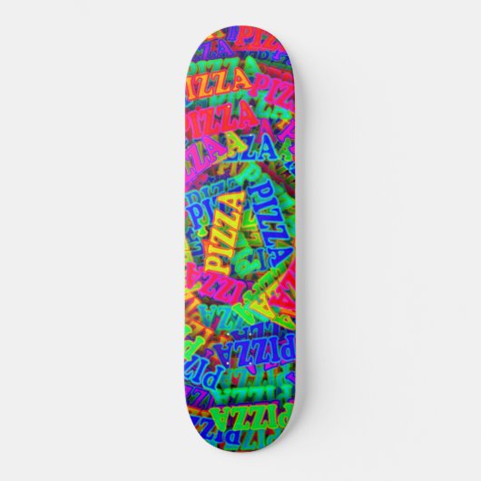 Pizza Regenboog Neon Persoonlijk Skateboard (Voorkant)