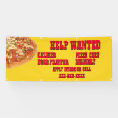 Pizza Restaurant Aanpasbare Hulp Gezocht Vacatures Spandoek (Horizontaal)